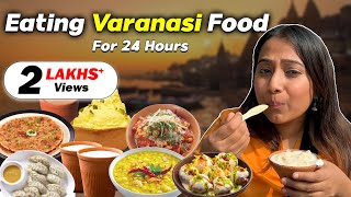 Banaras Food Vlog for 24 Hours  Best Food Challenge 🙈 [upl. by Elimay]