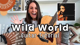 Wild World by Cat Stevens Guitar Lesson Tutorial Chords  Riffs and Play Along [upl. by Eigna]