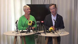 Ulf Kristersson och Anna Tenje presenterar budgetnyhet i Kungsängen [upl. by Biagio]