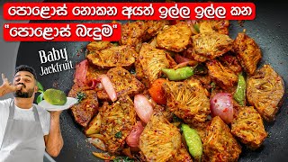 කන්න ආස හිතෙන විදිහට හදපු quotපොළොස් බැදුමquot  Baby Jackfruit Recipe  Polos Baduma [upl. by Dietz934]