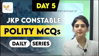 TOP 20 MCQs Lec No5 of INDIAN POLITY for JKP CONSTABLE [upl. by Tarr]