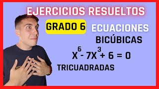 Ecuaciones Bicuadradas de GRADO 6 Ecuaciones TRICUADRADAS o BICÚBICAS RESUELTAS [upl. by Garber694]