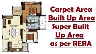 Carpet areaBuilt Up AreaSuper Built Up Area as per RERA [upl. by Amalea]