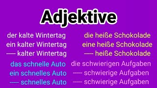 Adjektive Adjektive Endungen Deklination  Adjektivdeklination der die das kein keine einem [upl. by Olympia]