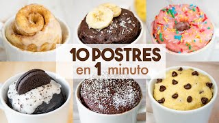 10 POSTRES en TAZA en MICROONDAS 🍩❤️  ¡en 1 minuto [upl. by Lareena421]