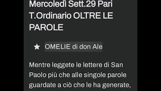 Mercoledì Sett29 Pari TOrdinario OLTRE LE PAROLE [upl. by Lira43]