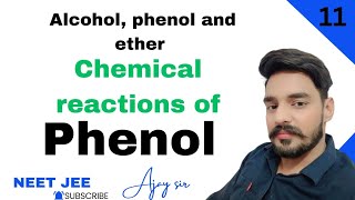 Alcohol phenol and ethers class 12 organic chemistry 12  chemical reactions of phenol  NEET JEE [upl. by Ilysa]