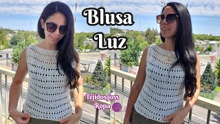 Blusa luz tejida a dos agujas  Tejidos Joss ropa [upl. by Siuluj]