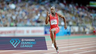 Asafa Powell runs one of the fastest times EVER in Paris  Wanda Diamond League [upl. by Barimah]