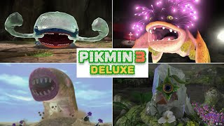 Pikmin 3 Deluxe  All Bosses  Secret Bosses No Deaths [upl. by Bellaude886]