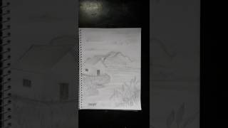 Very easy village pencil drawing beginners pencildrawing shorts [upl. by Anyale]