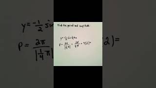 Find the Period and Amplitude of a Sine Function maths trigonometry [upl. by Cut546]