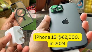 2024 iPhone 15 Black Price Rs 62000  Apple original changer 1600 Rs [upl. by Yecrad]