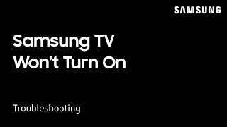 What to do when your TV wont turn on  Samsung US [upl. by Nirual]