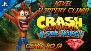 Slippery Climb  Gema Roja  Romper todas las cajas sin morir  Crash Bandicoot N Sane Trilogy [upl. by Lewiss255]