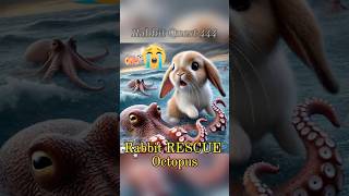 Rabbit RESCUE Octopus 兔子拯救八爪魚 rabbit cute bunny shorts short shortvideo funnyvideos cat [upl. by Oaht576]