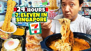 24 Hours Eating ONLY 7Eleven HAWKER FOOD amp Spiciest INSTANT NOODLE in Singapore [upl. by Angelico409]