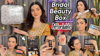 Bridal Beauty Box In A Budget Affordable amp Branded Makeup  Product Guide In Detail [upl. by Aicelaf]