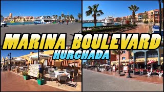 Hurghada MARINA BOULEVARD Walking Tour  Egypt 4k [upl. by Spiegel558]