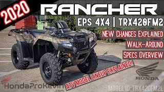 2020 Honda Rancher 420 EPS 4x4 Camo ATV Review of Specs  NEW Changes Explained  TRX420FM2 [upl. by Etac309]