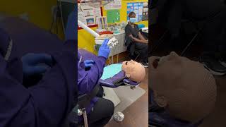 Dental Assistant learning how to pass dental tools  dentalassisting education [upl. by Ardnoik]