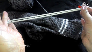 Gents Socks with 2 needles in easy Hindi Knitting पुरुषों के लिए जुराब   Knitting Hindi [upl. by Zackariah]