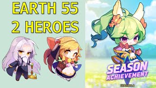 Season 4 Achievement Earth tower 55 with 2 heroes  Guardian Tales [upl. by Eissej790]