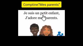 Comptine quotMes parentsquot3ème année primaireUnité 1مكررة للحفظ بسهولة [upl. by Wenger]