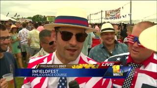 Video Infieldfest fans enjoying Preakness day [upl. by Ayamat]