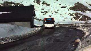 Ski Bus Formigal  Mercedes Benz O405 subiendo un puerto de montaña nevado [upl. by Ahsehat]