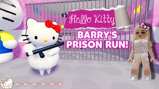 HELLO KITTY BARRYS PRISON RUN  OBBY ROBLOX GAMEPLAY [upl. by Volding]