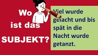 Ganz leicht das SUBJEKT im Satz finden  auch in schwierigen Fällen Deutsch B1C1 [upl. by Tol673]