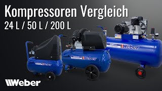 Weber Werkstattkompressoren Vergleich 24 L  50 L  200 L [upl. by Kiley]