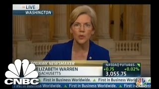 CNBC Squawk Box Sen Warren Leads Charge to Break Up Big Banks [upl. by Adalard]