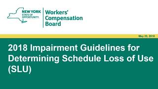 SLU Training Impairment Guidelines by the NYSWCB [upl. by Schoof]