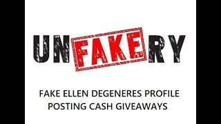 Fake Ellen DeGeneres Profile Posting Cash Giveaways [upl. by Ahseena]