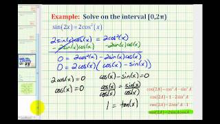 Example 2 Solve a Trig Equation Using a Double Angle Identity [upl. by Nahgaem]