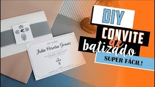 Como fazer Convite para Batizado DIY  Faça você mesmo  Tutoriais batizado [upl. by Anne]