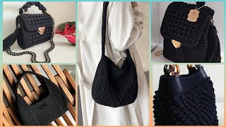 Outstanding Crochet Black Bags Pattern Design 2024 [upl. by Viens]