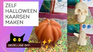 Halloween kaarsen maken  kaarsen maken voor beginners [upl. by Edalb]