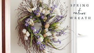 How To Make A Spring Wreath  Rustic Nature Spring Front Door Decoration [upl. by Horace]