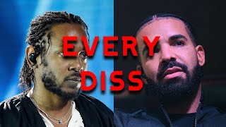 All Drake Vs Kendrick Diss Tracks In Order [upl. by Arahat]