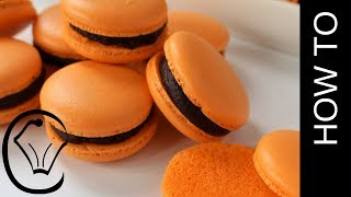 No Resting Choc Orange French Macarons  Halloween Macarons [upl. by Inohtna897]