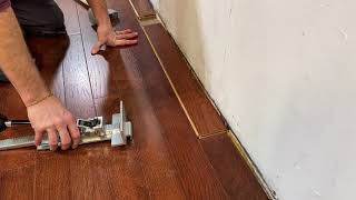 How to install the last row of hardwood flooring against the wall [upl. by Rramed]