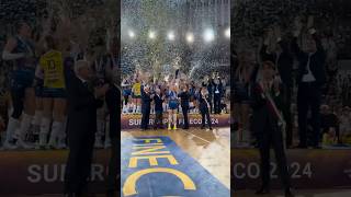 Champion Imoco Conegliano received their trophy 🍾🎊🏆 volleyball shorts [upl. by Nosae]