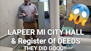 Lapeer Michigan City Hall amp Register Of Deeds First Admendmet Audit THEY DID WELL [upl. by Ponton478]