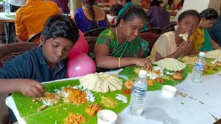 engagement treat South Indian special lunch ful veg meals my family eating show [upl. by Yeldar]