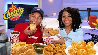 Churchs Chicken Mukbang and conversation with ItsDarius [upl. by Bechler208]