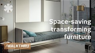 Space saving furniture that transforms 1 room into 2 or 3 [upl. by Ettenwad424]