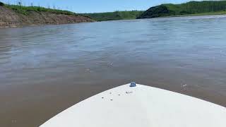 Eagle jet boat at the Moberly rapids on the Athabasca river [upl. by Gosser]